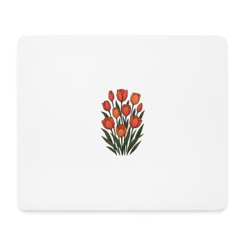 Tulipes - Tapis de souris (format paysage) - blanc - Devant