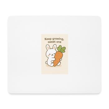 Kawaii Hase mit Riesenkarotte - Mousepad (Querformat) - Weiß - Vorne