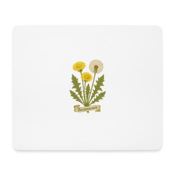 Löwenzahn – Taraxacum officinale | Kraftpaket - Mousepad (Querformat) - Weiß - Vorne