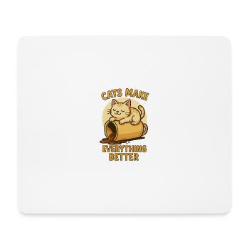 Les chats rendent tout meilleur - Tapis de souris (format paysage) - blanc - Devant