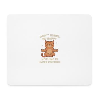Meditierende Katze – Lustiges Zen Shir - Mousepad (Querformat) - Weiß - Vorne