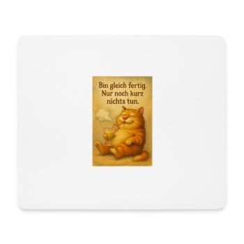 Katze mit Cocktail - Mousepad (Querformat) - Weiß - Vorne