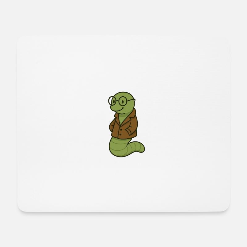 Buecherwurm - Mousepad (Querformat) - Weiß