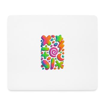 Neon Fusion – 3D shape chaos in bright colors - Mouse Pad (horizontal) - white - Front