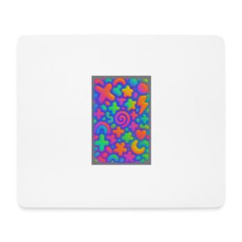 Neon Overload – Überlappende 3D Pop-Art Explosion - Mousepad (Querformat) - Weiß - Vorne