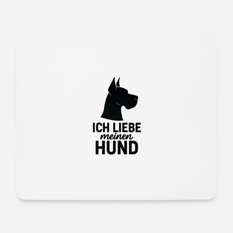 Ich liebe meinen Hund Dogge - Mousepad (Querformat) - Weiß