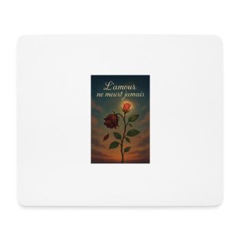 L'amour ne meurt jamais - Tapis de souris (format paysage) - blanc - Devant