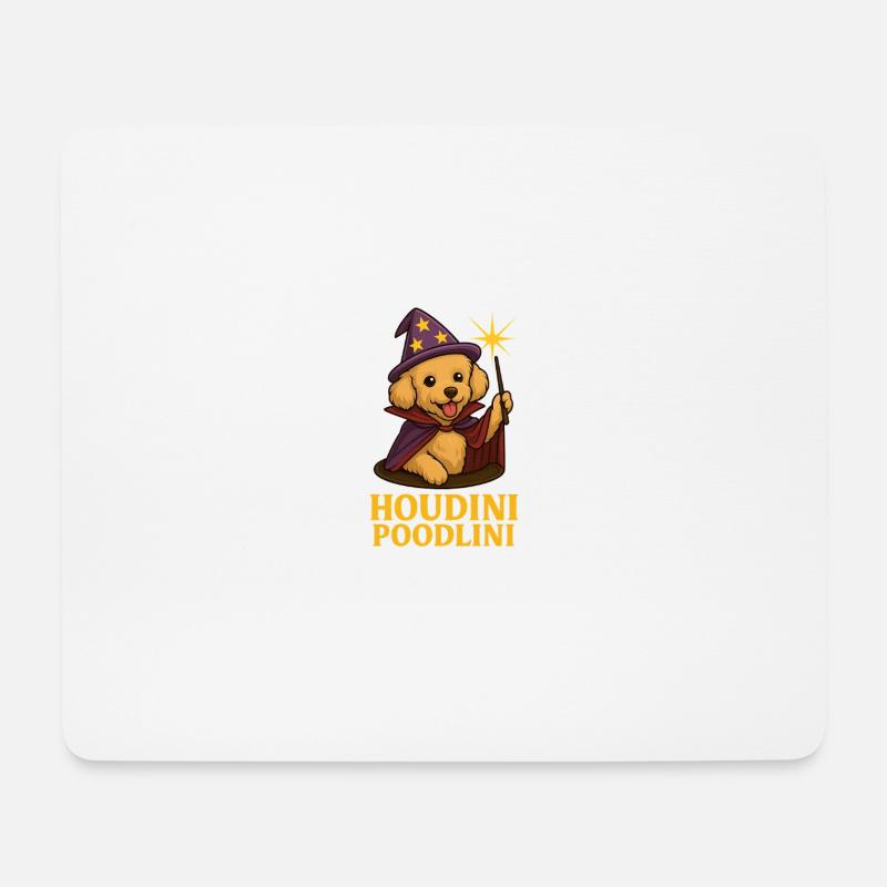 kleiner Zauber Pudel - Mousepad (Querformat) - Weiß
