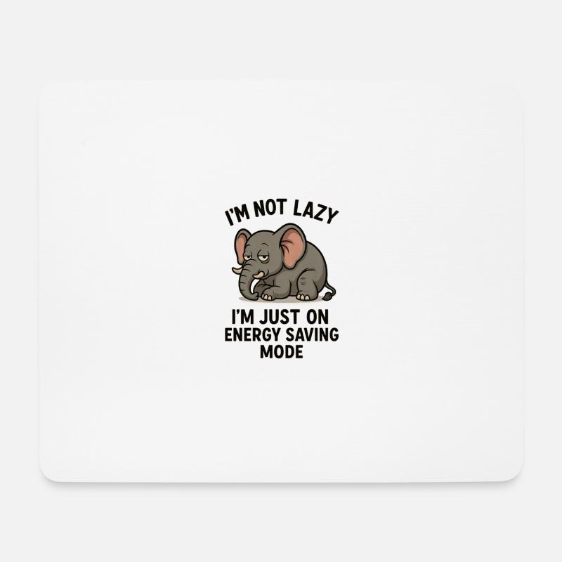 The Lazy Elefant - Mousepad (Querformat) - Weiß