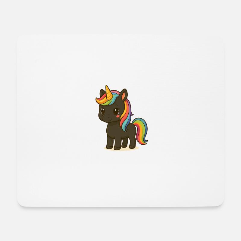Licorne à la crinière de Rainborg - Tapis de souris (format paysage) - blanc