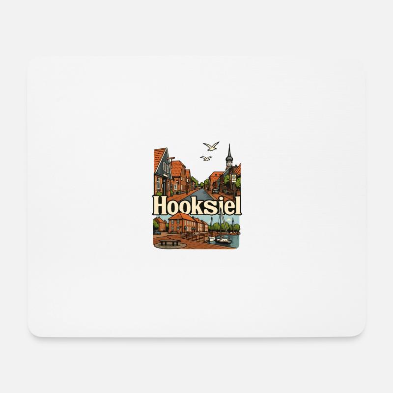 Hooksiel - Mousepad (Querformat) - Weiß