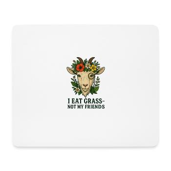 I Eat Grass – Not My Friends - Mousepad (Querformat) - Weiß - Vorne