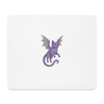 Katzendrache - Mousepad (Querformat) - Weiß - Vorne