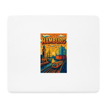 Hamburg stilisiert Hafen Elbe Segler Schiff - Mousepad (Querformat) - Weiß - Vorne