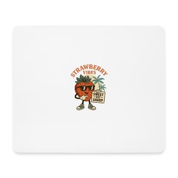 Strawberry vibes - Mousepad (Querformat) - Weiß - Vorne