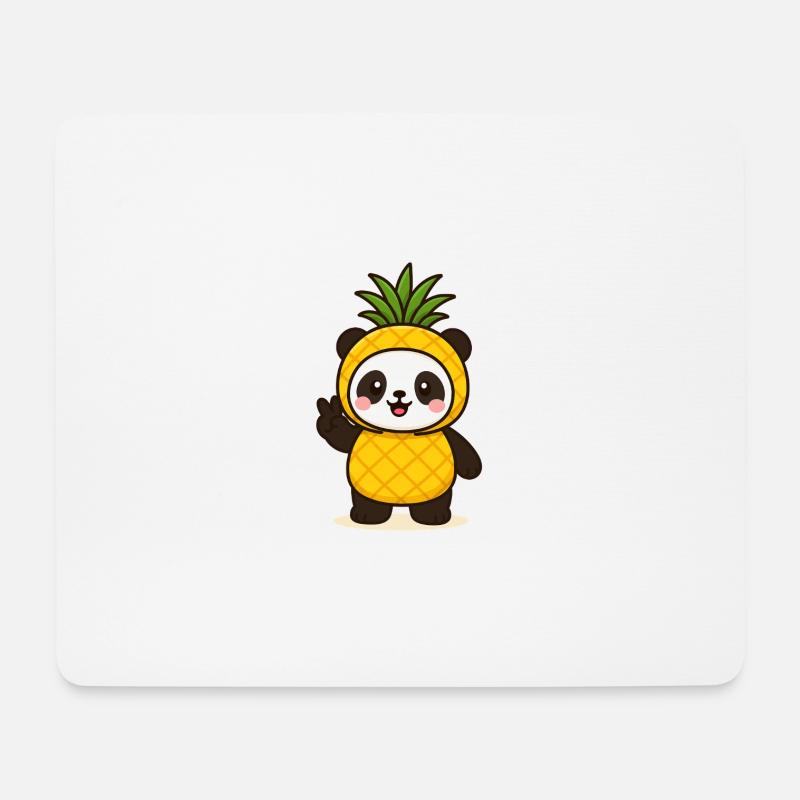 Fruchtig süß und tierisch cool Ananaspanda - Mousepad (Querformat) - Weiß