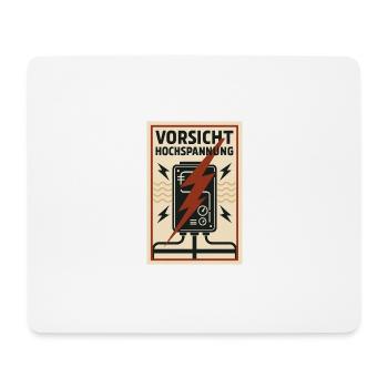 Vorsicht Hochspannung Strom Warnschild - Mousepad (Querformat) - Weiß - Vorne