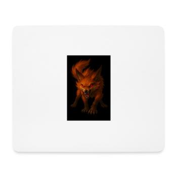 Wütender Fuchs mit leuchtenden Augen - Mousepad (Querformat) - Weiß - Vorne
