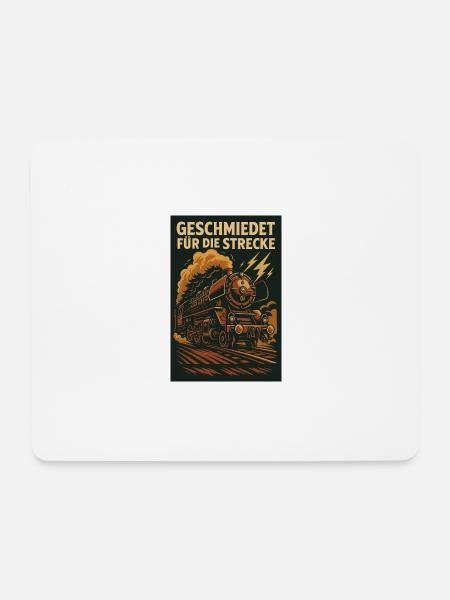 Eisenbahn Dampflok geschmiedet für Strecke - Mousepad (Querformat) - Weiß