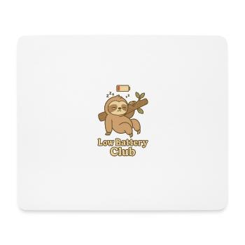 Low Battery Club – Sloth Edition - Mousepad (Querformat) - Weiß - Vorne