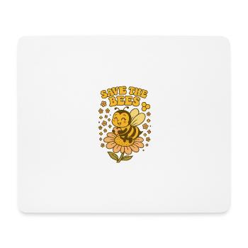 Sauvez les abeilles - Style de bande dessinée rétro - Tapis de souris (format paysage) - blanc - Devant