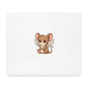 Souris ange, douce et rêveuse - Tapis de souris (format paysage) - blanc - Devant