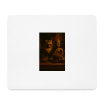 Buddha Cat - Mouse Pad (horizontal) - white - Front