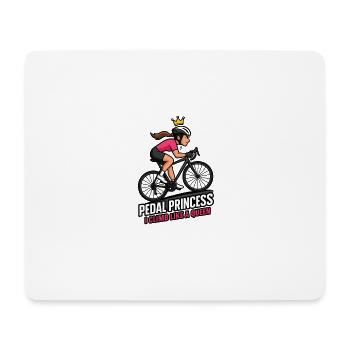 Rennradfahrerin Pedal Princess - Mousepad (Querformat) - Weiß - Vorne