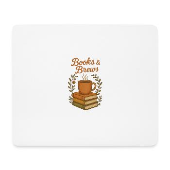 Books & Brews Coffee Vibes - Mousepad (Querformat) - Weiß - Vorne