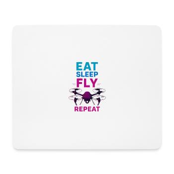 Eat Sleep Fly Repeat – Neon Drohnenpilot Routine - Mousepad (Querformat) - Weiß - Vorne