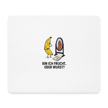Banane Wurst Spiegel Sinnkrise Schönheit - Mousepad (Querformat) - Weiß - Vorne