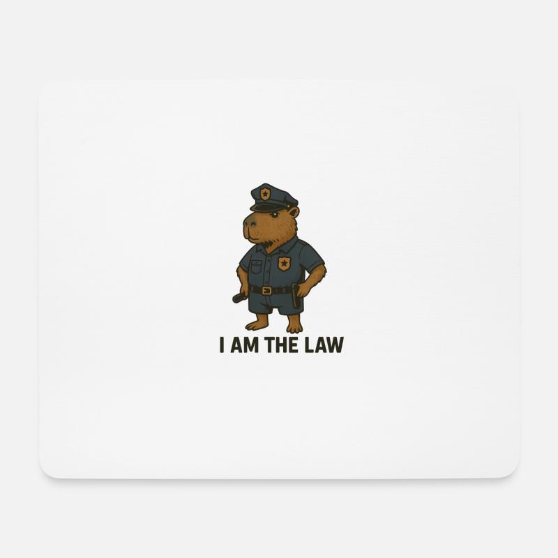 Polizei von Kapybara - Mousepad (Querformat) - Weiß