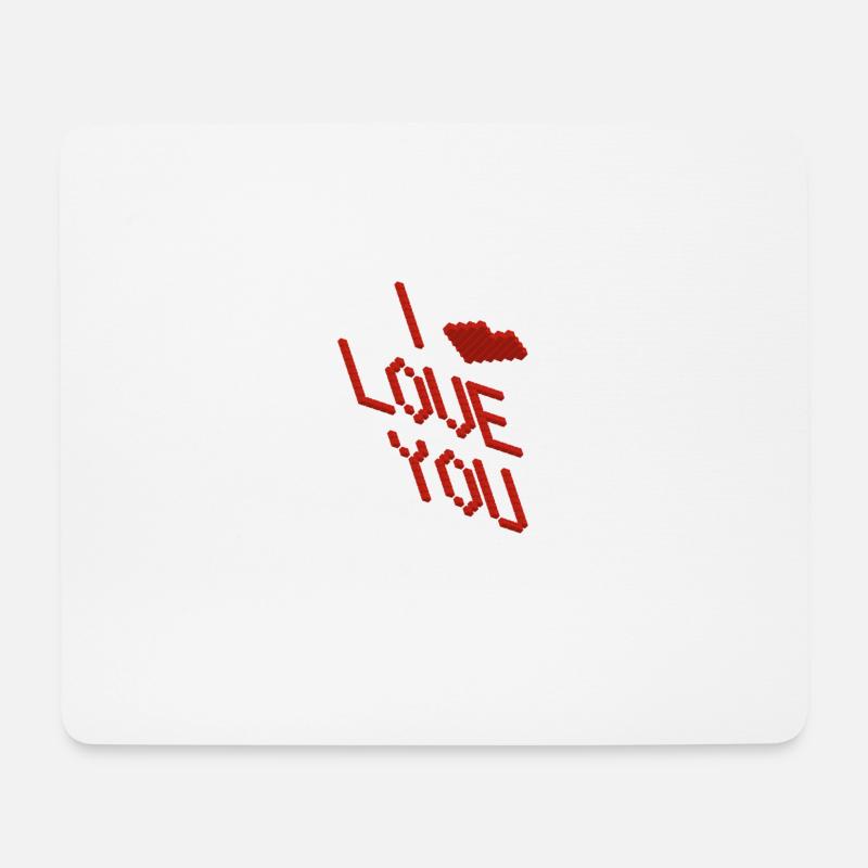 I LOVE YOU HEART BRICS t - Mousepad (Querformat) - Weiß