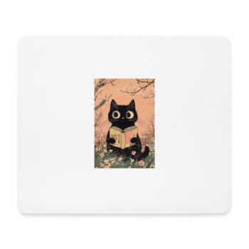 Chat mignon - amoureux des livres, chemise d’amoureux des chats, sacs, réservoir - Tapis de souris (format paysage) - blanc - Devant