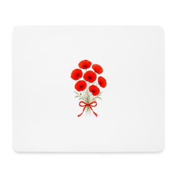 Blumenstrauss - Mohnblume - Klatschmohn - Mousepad (Querformat) - Weiß - Vorne