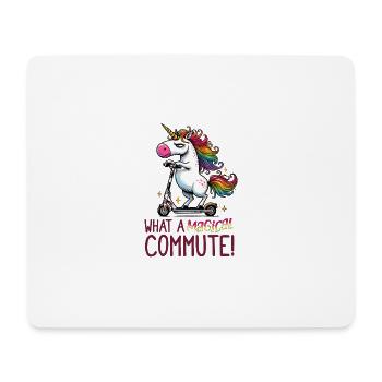 Funny Unicorn E-Scooter Commute Design - Mousepad (Querformat) - Weiß - Vorne