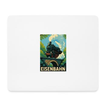 Eisenbahn Brücke Wald Dampflok Zug Kinder - Mousepad (Querformat) - Weiß - Vorne