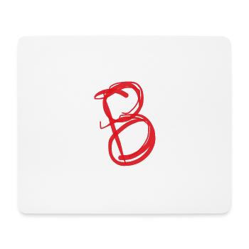 Schräger Roter Schwungvoller B - Mousepad (Querformat) - Weiß - Vorne