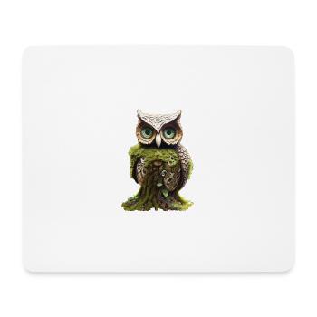 Hibou des bois - Tapis de souris (format paysage) - blanc - Devant