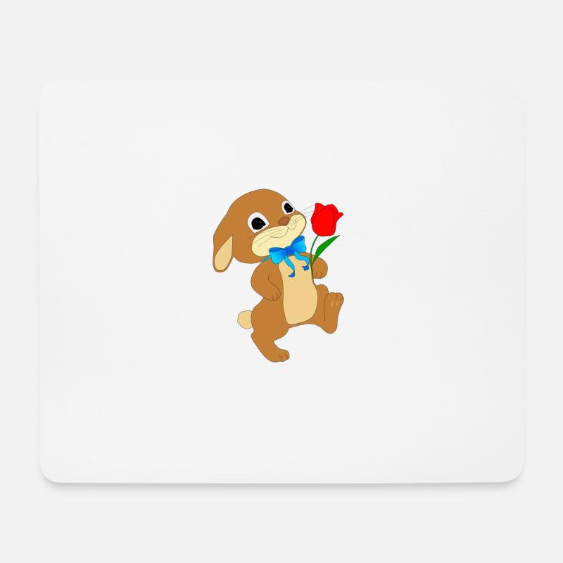 Hase - Mousepad (Querformat) - Weiß