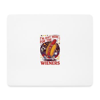 I'm Just Here For The Wieners 4th of July Hot Dog - Mousepad (Querformat) - Weiß - Vorne