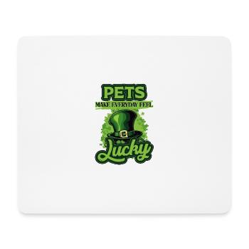 Les animaux de compagnie de la Saint-Patrick font que chaque jour se sent chanceux - Tapis de souris (format paysage) - blanc - Devant