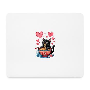 Cat Ramen Kawaii Japanese-Inspired Art - Mouse Pad (horizontal) - white - Front