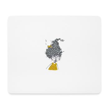 Lockenkopf - Mousepad (Querformat) - Weiß - Vorne