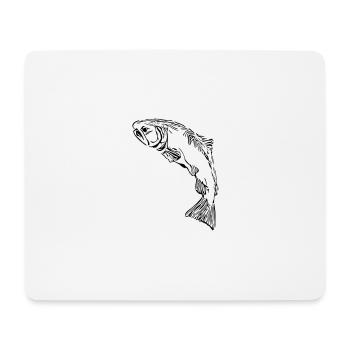 Saumons - Tapis de souris (format paysage) - blanc - Devant