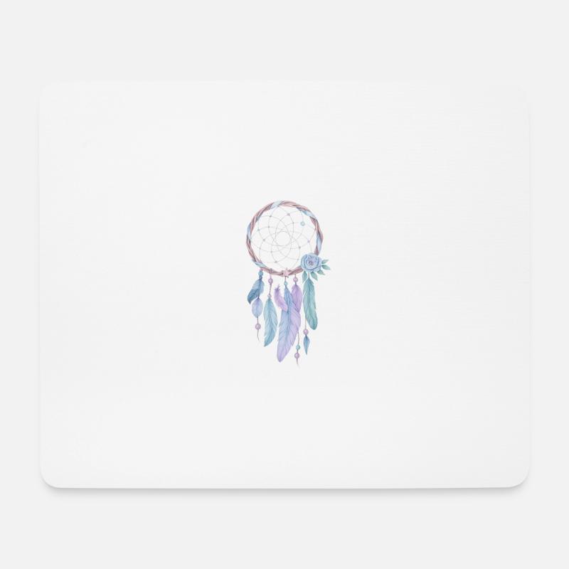 Traumfänger der Farben – sanfte Träume & Harmonie - Mousepad (Querformat) - Weiß