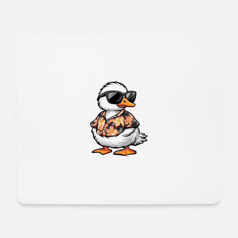Gans Comic Urlaub - Mousepad (Querformat) - Weiß