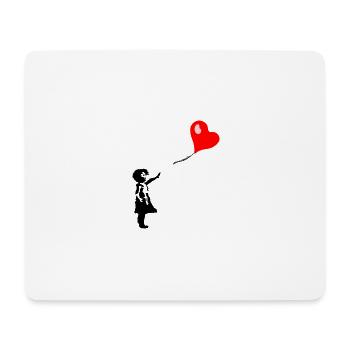 Ballon coeur de fille - Tapis de souris (format paysage) - blanc - Devant