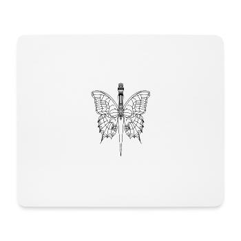 Schmetterling mit Dolch - Mousepad (Querformat) - Weiß - Vorne