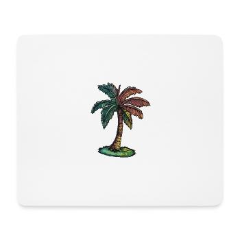 Plage de Palm Tree - Tapis de souris (format paysage) - blanc - Devant